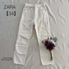 ZARA ザラ　デニムパンツ　カットオフ　 ホワイト　カジュアル　 【34】のサムネイル