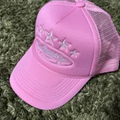 ピンク メッシュ トラッカーキャップ