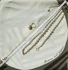 コットンパールアクセサリーセット（ネックレス・ブレスレット・リング）