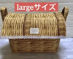蓋付き布バスケット(largeサイズ)②(ミモザ)
