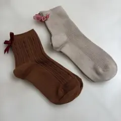 tutuanna リボン付き靴下2足セット　女の子　キッズ　レディース　24㎝