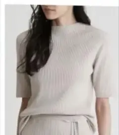 ミラオーウェン オーガニック半袖ニット アイボリー