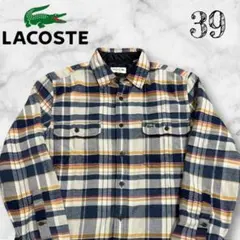 【美品】LACOSTE チェック柄 長袖シャツ 39