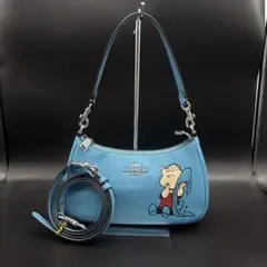 【未使用級】コーチ ピーナッツコラボ テリ ショルダーバッグ ライナス ブルー