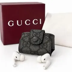 GUCCI GGスプリーム イヤホンケース GUCCI GGスプリーム ブラック イヤホンケース AirPodsケース 正規