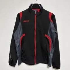 asics アシックス　トラックジャケット Mサイズ 黒×グレー×赤 ジャージ