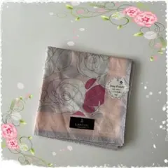LANVIN大判ハンカチ　花柄ハンカチ　ハンカチラメ