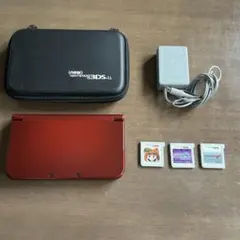 New Nintendo 3DS LL レッド 本体と付属品、おまけカセット付き