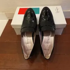 銀座かねまつ　ローファー　黒　21.5