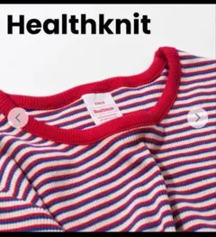 美品Healthknit｜コットン クルーネック ボーダー Tシャツ　Freeのサムネイル