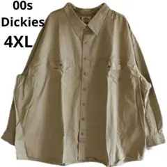【00s 希少 デッドストック】Dickies 超厚地 ワークシャツ カーキ