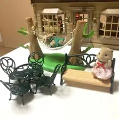 シルバニアファミリー ガーデンテーブル　ベンチ　ハンモック
