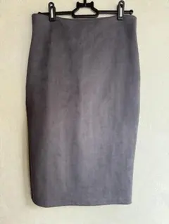 美品 スエード タイトスカート グレー M