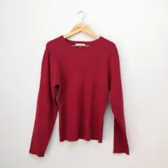 GLOBAL WORK グローバルワーク シンプル リブニット レッド L