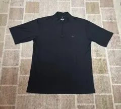 【未使用級】ナイキゴルフ ハーフジップ 半袖シャツ M 黒 DRI-FIT