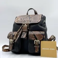 極美品 マイケルコース リュック パイソン型押し バックパック f898