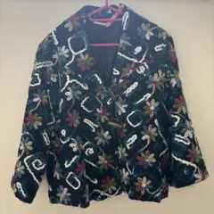 多色刺繍 ブラックジャケット