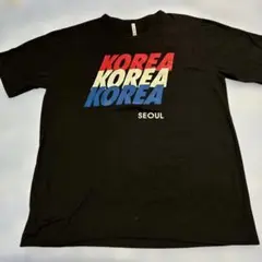 KOREA SEOUL プリント Tシャツ ブラック 身幅約49着丈約65です❗️