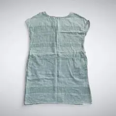 Z10-029 半袖チュニックカットソー M-L ボーダー薄手 爽やか