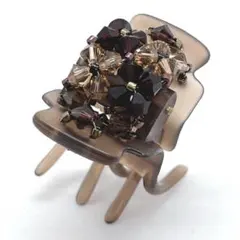 コンプレックスビズ ミネラルパターン バンスクリップ L(ライトピンク
