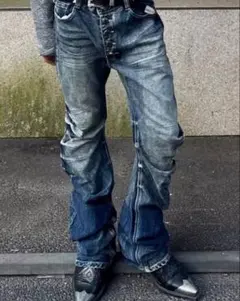00s swag ストレートデニム 鬼ヒゲ cut upのサムネイル