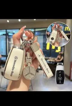 メルセデスベンツ スマートキーケース エンブレム ジルコニア キーホルダー