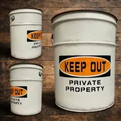 リメイクペール缶 『KEEP OUT』 薪入れ 鉢入れ プランター 傘立てのサムネイル