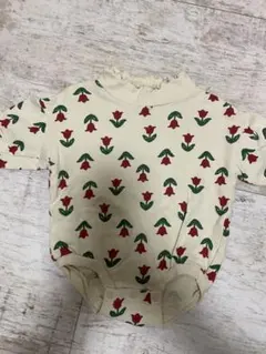 チューリップ柄 長袖ボディースーツ 70サイズ