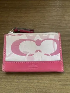 COACH ピンク ロゴ コインケース