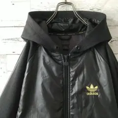 人気☆アディダス 刺繍 ナイロン 異素材切替 トラックジャケット L