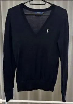ポロラルフローレン　セーター　Vネック　ワンポイント刺繍