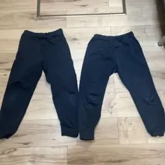ユニクロ　ネイビー色ウエストゴムパンツ　2着セット