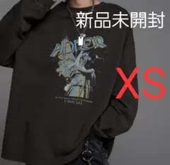 XS グレー ヘビーコットンヴィンテージライクレトロロゴプリントピグメントTのサムネイル
