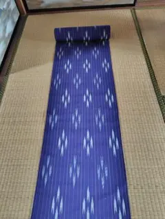 紺色 矢羽模様 着物反物 綿100%　1120cm