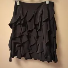 INDIVI フリルデザイン ひざ丈スカート 38