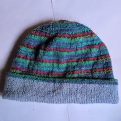 ハンドメイドニット帽 リバーシブル