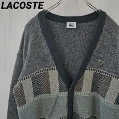 ラコステ☆LACOSTE カーディガン L 刺繍 チャコールグレー 0007のサムネイル