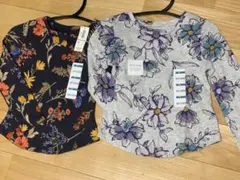 【新品】OLDNAVY 95cm花柄長袖Ｔシャツ2点セット　ロンT 3歳