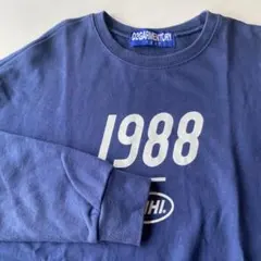 レディース 古着 スウェット トレーナー 濃紺 ×白 1988 HIHI