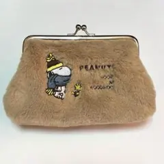 InRed増刊付録　スヌーピー刺繍入り がま口ファーポーチ