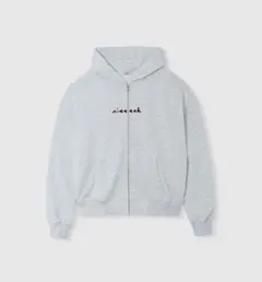 【Nieeh】グレー ジップアップフーディ
