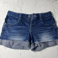 カジュアルデニムショートパンツ ダークブルー