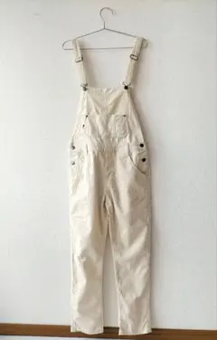 アイボリー ストライプ サロペット