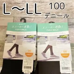 アツギ　100デニール　濃密マットプレーン　タイツ　L〜LLサイズ　2点セット