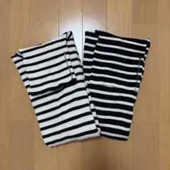 ユニクロ タートルネック ニット 2枚セット M ボーダー 長袖 黒 白