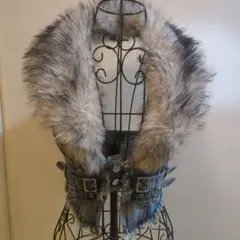 デニムファーベスト フリンジ付き