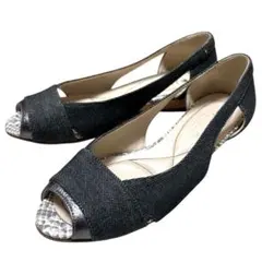 DIANA WELLFIT オープントゥパンプス　パイソン革　23㎝