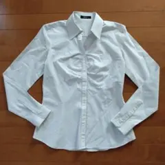 コムサイズム ホワイトストライプ長袖シャツ M