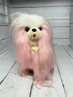 バンダイ【お手入れわんちゃん ぬいぐるみ】ピンク ホワイトのサムネイル