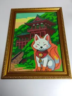 祐徳稲荷神社 狐イラスト 原画 アクリルペン A4